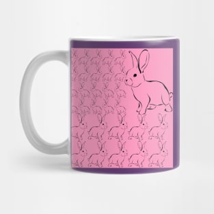 Rose Pink Bunny Rabbits Mug